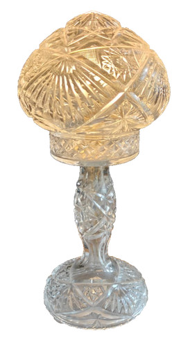 Vintage cut glass mushroom