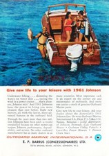 JOHNSON Boat Outboard Motors ADVERT #2 1961 Vintage Original Print 673/35