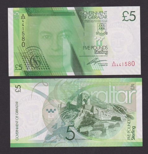 Unc gibraltar five pounds - £5,