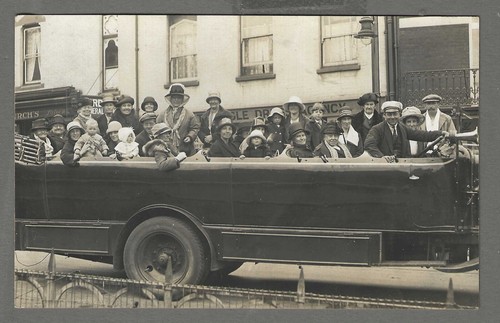 Vintage postcard charabanc - vintage,