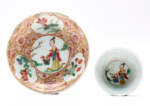 Chinese porcelain cup saucer - porcelain,