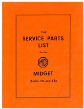 MG TA TB SERVICE PARTS LIST