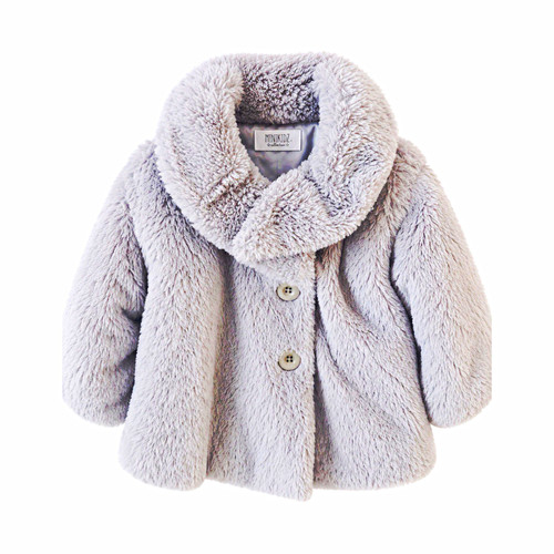 Minikidz girls grey faux - faux, fur