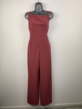 House Of CB Blush Pink Wide Leg Tailored Dungaree Jumpsuit Size Medium