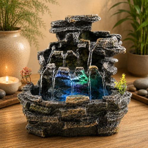Rock look waterfall - 9", decor