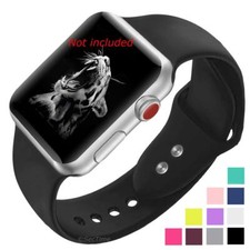 Smooth Silicone Watch Strap Band For Apple iWatch 1 2 3 4 5 6 38/40 42/44 mm