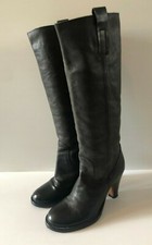 Russell & Bromley soft black leather classic pull on heeled boots 36 3 gaucho 
