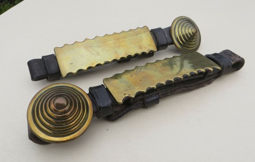 Brass plates leather straps - plates,