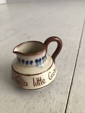 Vintage Handmade Devon Motto Ware Small Jug Creamer - Take a Little Crea - 5cm