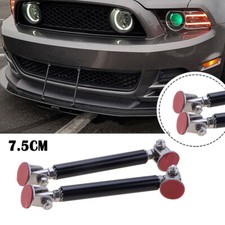 2*75mm Adjustable Car Racing  Bumper Lip Splitter Strut Rod Support Bars Black