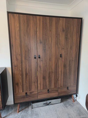 Two door walnut wardrobes - 3, &