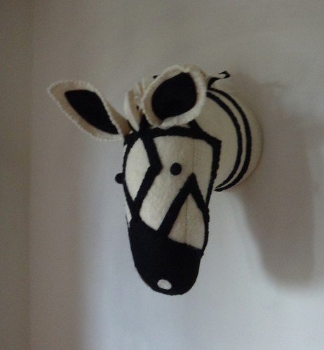 Wall mounted zebra animal head - wall,
