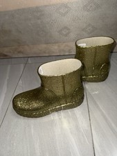 UGG Drizlita Glitter Gold Waterproof Short Wellington Boots UK Size 6