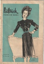 BUTTERICK FASHION NEWS. MARCH 1940 BRITISH WARTIME EDITION. FASHION MAGAZINE