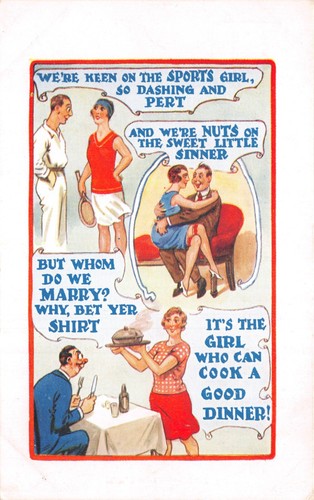 Old comic postcard - h,