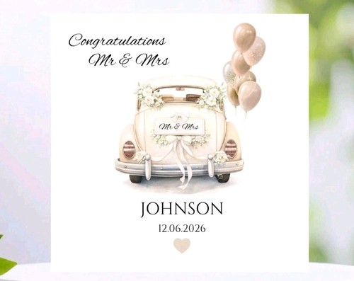 Personalised wedding day card - wedding,