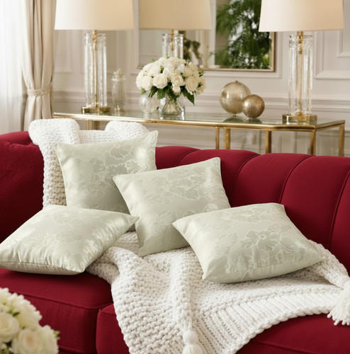Set luxury biege cushion - of, 4