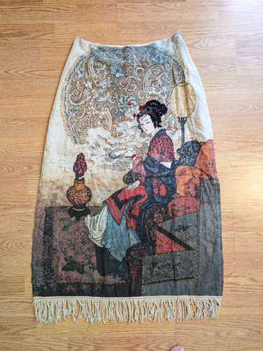 Vtg kokomo beaded - fringe, hem