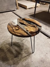 Wood & Resin Coffee Table – Walnut Epoxy Handmade Modern Epoxy Furniture