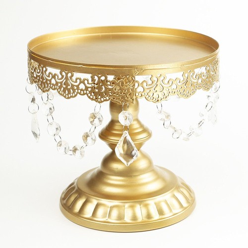 Cake stand crystal - w/, round