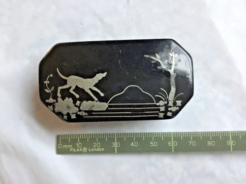 Small antique wooden lacquered