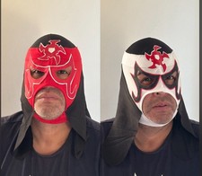 Wrestling Mask pentagon Two Styles , Red Or White Mask