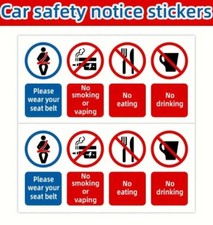 2x TAXI PRIVATE HIRE no food smoking eating drinking warning sign vinyl sticker