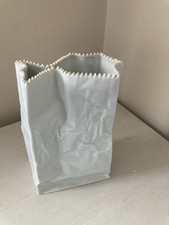 ROSENTHAL Vintage Mid Century Modern TAPIO WIRKKALA Crushed Paper Bag Vase