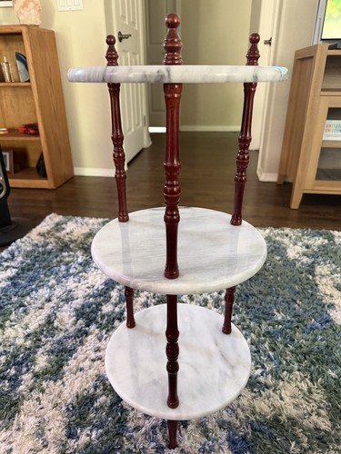 Vintage tier marble - marble, wood