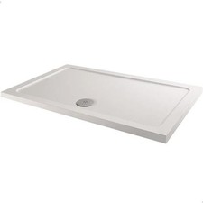 Low Profile 1200 x 700mm Shower Tray with Waste White ABS Material Bathroom