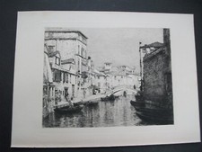 LUCIEN GAUTIER FRENCH ART ORIGINAL ETCHING "A VENETIAN CANAL" THE PORTFOLIO 1884