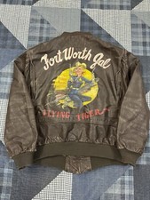Vtg 70s wwii leather flight - leather,