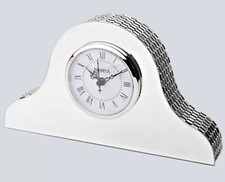 Glass Mirror Napoleon Mantel Clock - Mirror Glass - 13 x 23 x 5cm