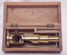 Vintage Field Microscope with Tweezers in fitted wooden carrying case.