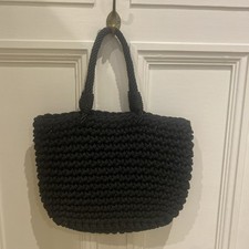 Zara Black Woven Rope Bag