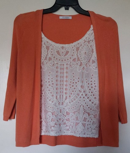 Women orange cardigan 8 - orange,