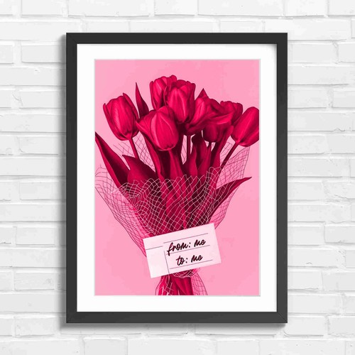 Red tulips from - me, pink