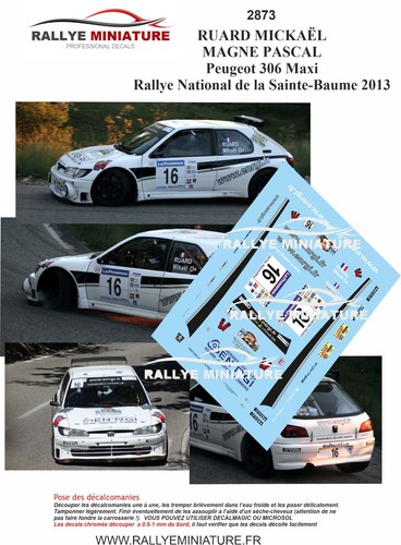 Decals ref 2873 peugeot - decals, 1/43