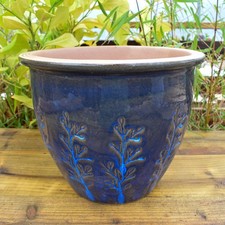 Plant Pot Ceramic 29cm Blue