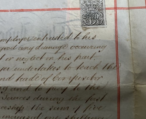 1882 apprentice indenture - indenture, to