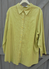 HEATHER VALLEY PISTACHIO GREEN THIN COTTON SHIRT UK 22