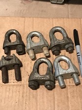 Pack Of 6 23mm / 20mm Rope clamps wire steel rope Wire U Bolt zinc B1
