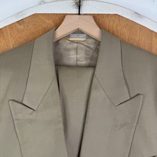 VTG Double Breasted Suit Mens 40R Tan 6x1 100% Wool Marzotto Pants 32x30 Pleated