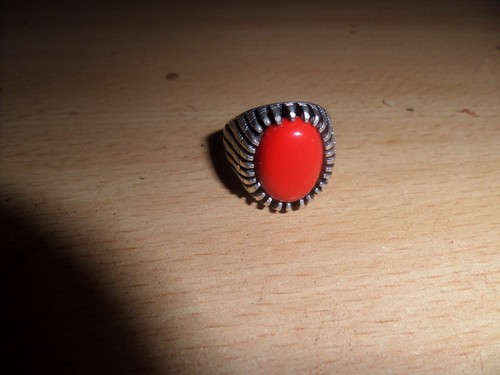 925 chunky red coral ring - coral,