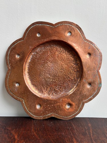 Vintage hammered copper flower - vintage,