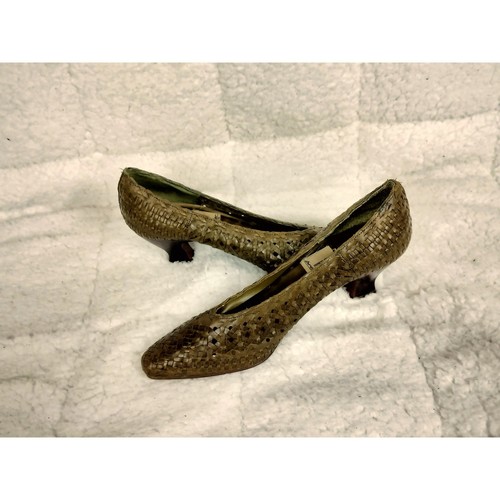 Vintage woven leather pumps - woven,
