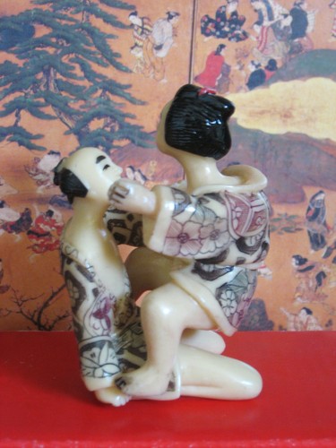 Pair japanese samurai geisha - japanese,