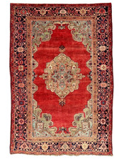 STUNNING VINTAGE TEBRIZ RUG HAND MADE PERSIAN WOOL CARPET CLEAN 7'5" x 5'1"