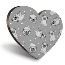 Heart MDF Coasters - BW -