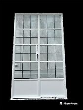 ANTIQUE CRITTALL FRENCH DOORS 20s 30s RECLAIMED PERIOD LEADED GLASS DECO METAL